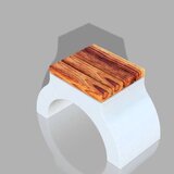 Scaun alb din beton si marmura – mobilier urban 35x40x41 cm
